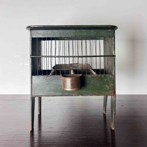 ANTIQUE PAINTED WOODEN BIRD CAGE - ADDITIONAL PHOTO 1