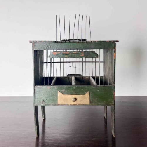 ANTIQUE PAINTED WOODEN BIRD CAGE - ADDITIONAL PHOTO 6