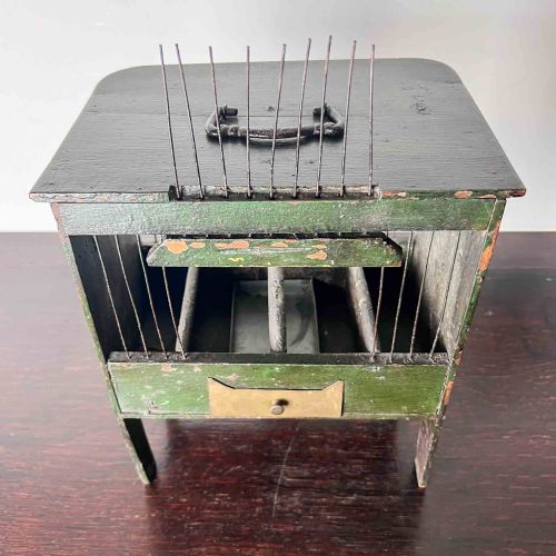 ANTIQUE PAINTED WOODEN BIRD CAGE - ADDITIONAL PHOTO 7