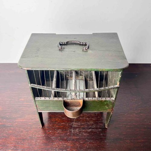 ANTIQUE PAINTED WOODEN BIRD CAGE - ADDITIONAL PHOTO 9