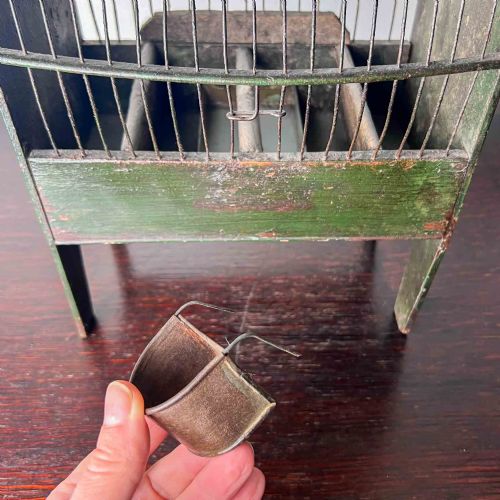 ANTIQUE PAINTED WOODEN BIRD CAGE - ADDITIONAL PHOTO 10