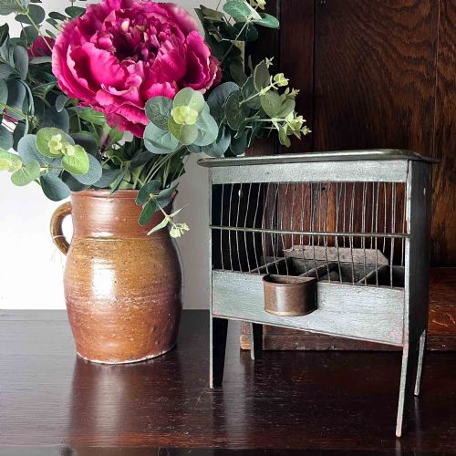 ANTIQUE PAINTED WOODEN BIRD CAGE - ADDITIONAL PHOTO 11