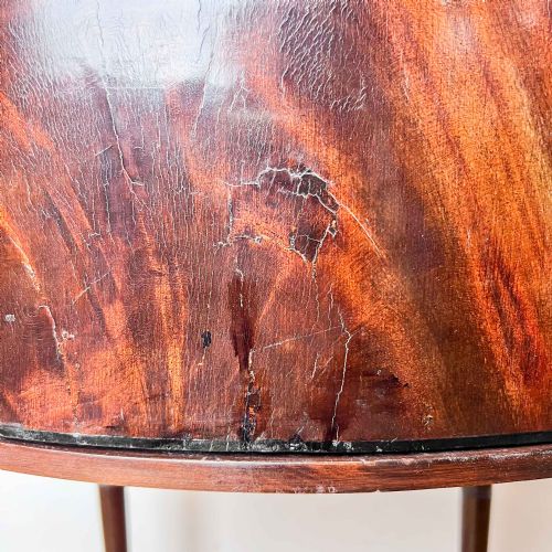 ANTIQUE MAHOGANY BOW FRONT BEDSIDE CABINET - ADDITIONAL PHOTO 9
