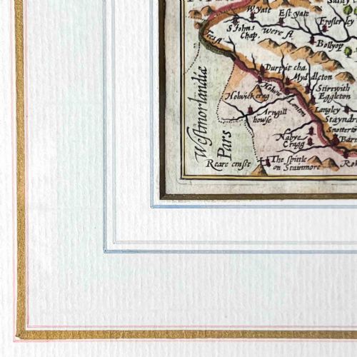 ANTIQUE MAP OF DURHAM PIETER VAN DEN KEERE MINIATURE SPEED - ADDITIONAL PHOTO 5