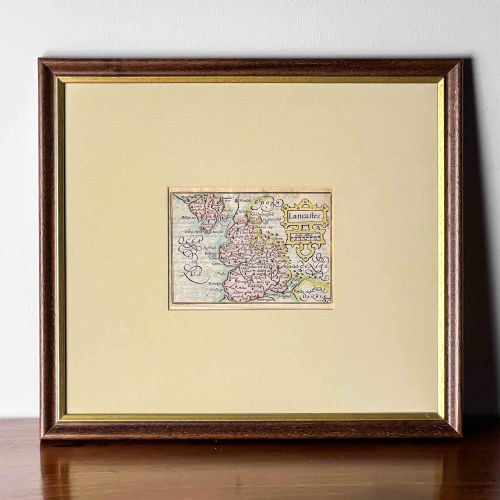 ANTIQUE MAP OF LANCASHIRE PIETER VAN DEN KEERE MINIATURE SPEED - ADDITIONAL PHOTO 2
