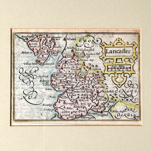 ANTIQUE MAP OF LANCASHIRE PIETER VAN DEN KEERE MINIATURE SPEED - ADDITIONAL PHOTO 5