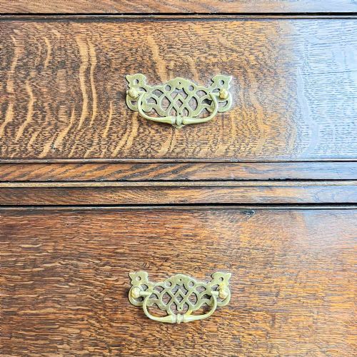 LARGE GEORGIAN TWO PART OAK CHEST OF DRAWERS - ADDITIONAL PHOTO 5