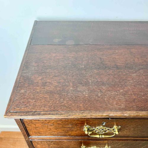 LARGE GEORGIAN TWO PART OAK CHEST OF DRAWERS - ADDITIONAL PHOTO 11