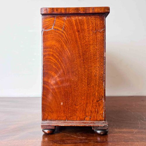 ANTIQUE MAHOGANY MINIATURE CHEST OF DRAWERS - ADDITIONAL PHOTO 5