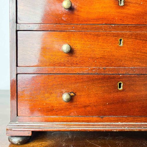 ANTIQUE MAHOGANY MINIATURE CHEST OF DRAWERS - ADDITIONAL PHOTO 13