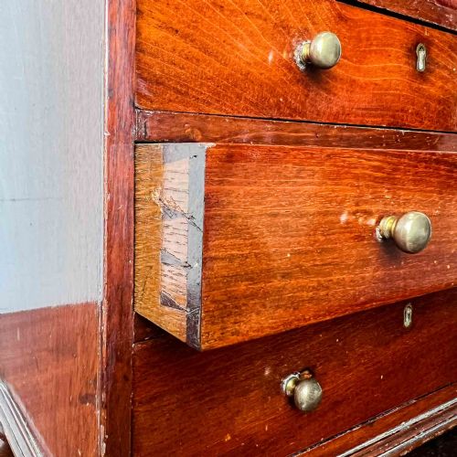 ANTIQUE MAHOGANY MINIATURE CHEST OF DRAWERS - ADDITIONAL PHOTO 14