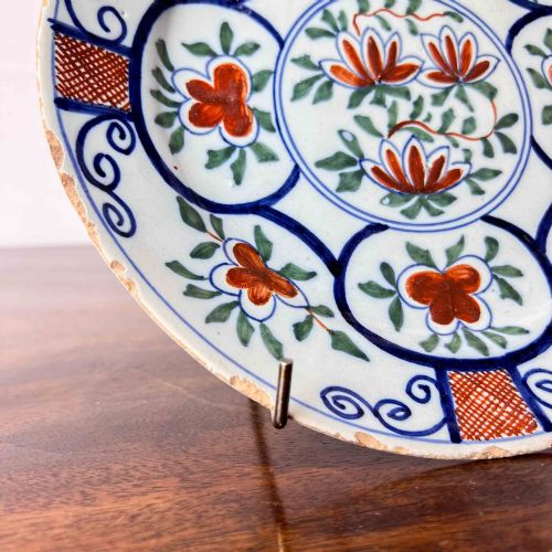 ANTIQUE POLYCHROME DELFT PLATE - ADDITIONAL PHOTO 2