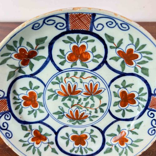ANTIQUE POLYCHROME DELFT PLATE - ADDITIONAL PHOTO 3