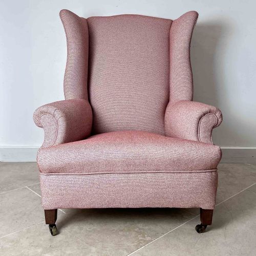 ANTIQUE WINGBACK PINK ARMCHAIR - ADDITIONAL PHOTO 2