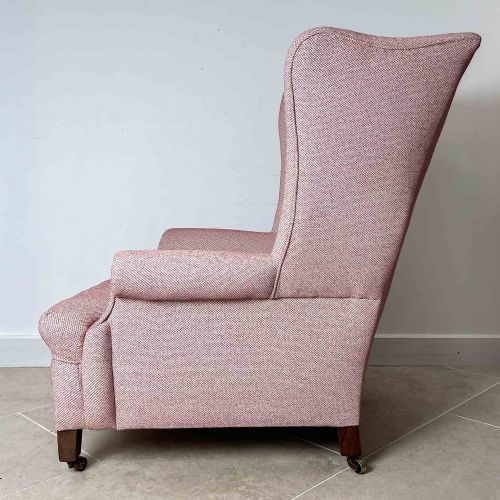 ANTIQUE WINGBACK PINK ARMCHAIR - ADDITIONAL PHOTO 4