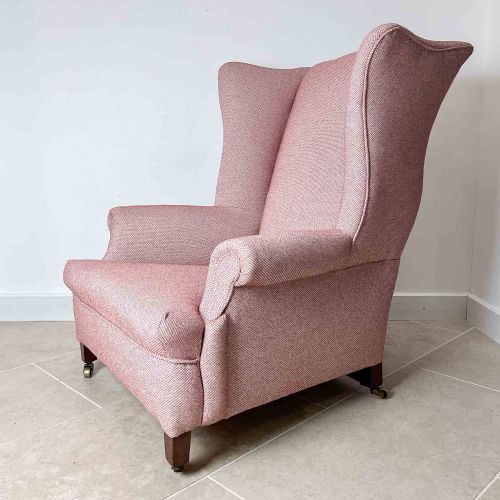 ANTIQUE WINGBACK PINK ARMCHAIR - ADDITIONAL PHOTO 7