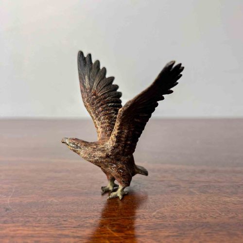 austrian cold painted bronze eagle - CATEGORY: ANTIQUE SCULPTURES - DATED 1900