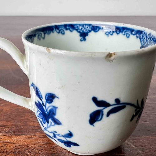 EARLY WORCESTER MANSFIELD PATTERN COFFEE CUP - ADDITIONAL PHOTO 5