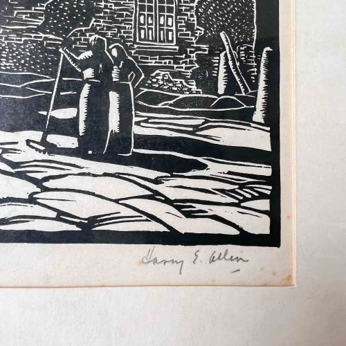 LINOCUT PRINT BY HARRY EPWORTH ALLEN - ADDITIONAL PHOTO 3