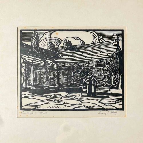 LINOCUT PRINT BY HARRY EPWORTH ALLEN - ADDITIONAL PHOTO 4