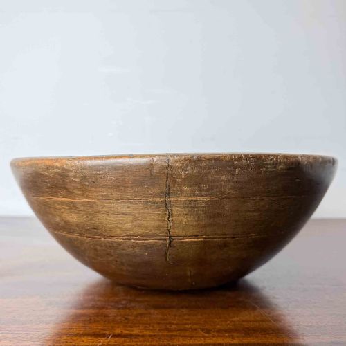 ANTIQUE TURNED SYCAMORE DAIRY BOWL - ADDITIONAL PHOTO 5