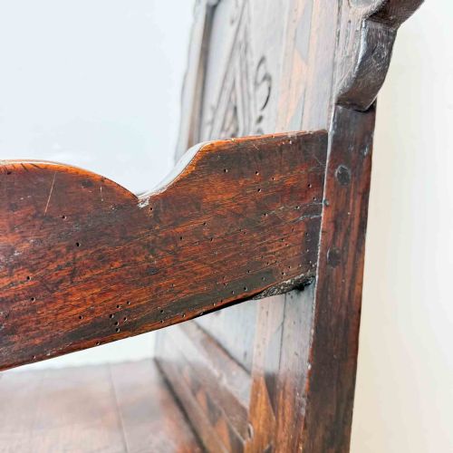 ANTIQUE CHARLES II OAK WAINSCOT CHAIR - ADDITIONAL PHOTO 11