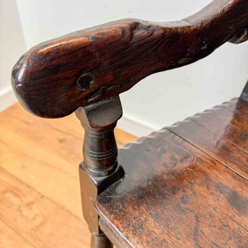 ANTIQUE CHARLES II OAK WAINSCOT CHAIR - ADDITIONAL PHOTO 15