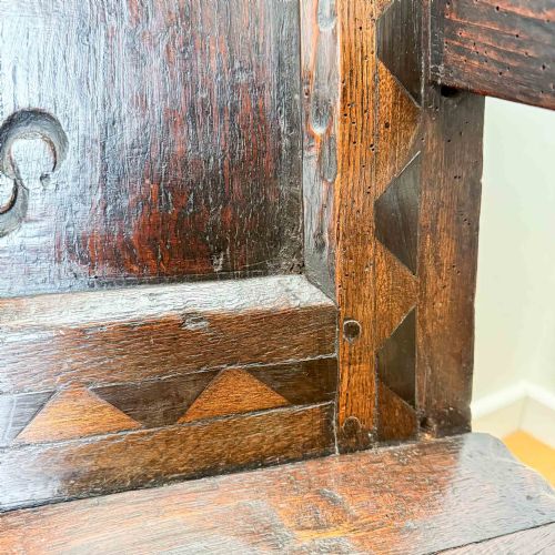ANTIQUE CHARLES II OAK WAINSCOT CHAIR - ADDITIONAL PHOTO 17