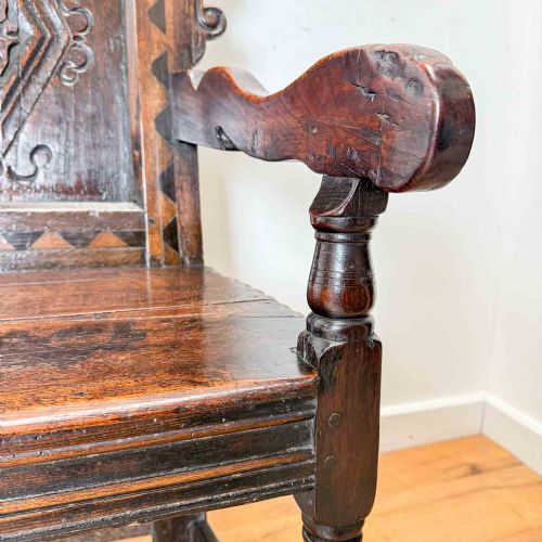 ANTIQUE CHARLES II OAK WAINSCOT CHAIR - ADDITIONAL PHOTO 20