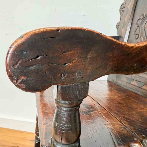 ANTIQUE CHARLES II OAK WAINSCOT CHAIR - ADDITIONAL PHOTO 21