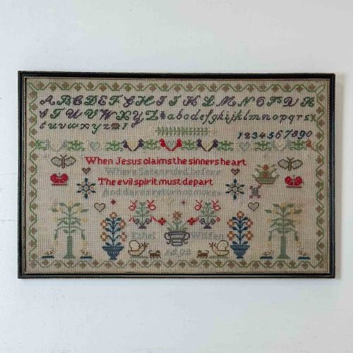 PAIR OF 19TH CENTURY EMBROIDERED SAMPLERS - ADDITIONAL PHOTO 1