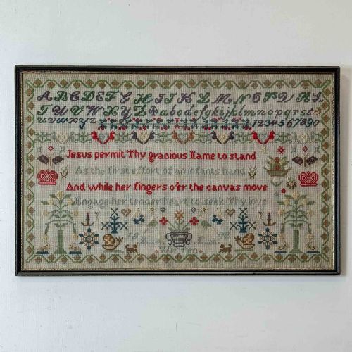 PAIR OF 19TH CENTURY EMBROIDERED SAMPLERS - ADDITIONAL PHOTO 2