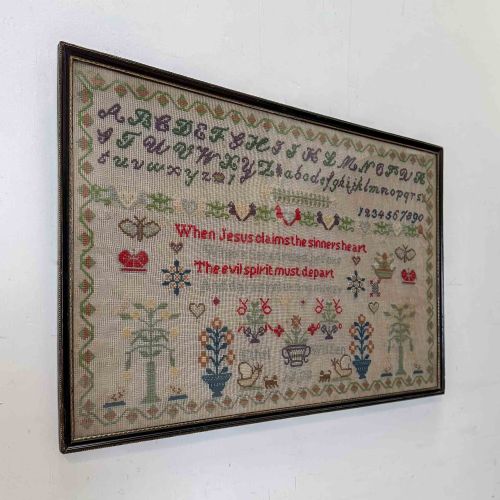 PAIR OF 19TH CENTURY EMBROIDERED SAMPLERS - ADDITIONAL PHOTO 3