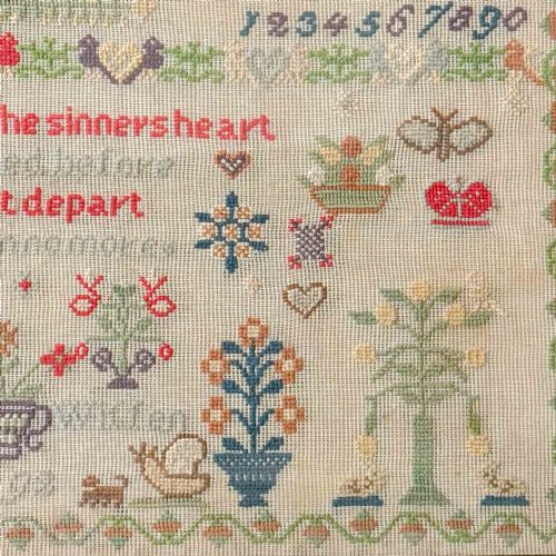 PAIR OF 19TH CENTURY EMBROIDERED SAMPLERS - ADDITIONAL PHOTO 5