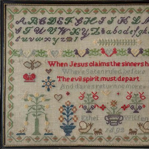 PAIR OF 19TH CENTURY EMBROIDERED SAMPLERS - ADDITIONAL PHOTO 6