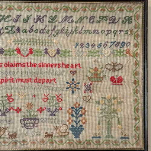 PAIR OF 19TH CENTURY EMBROIDERED SAMPLERS - ADDITIONAL PHOTO 7
