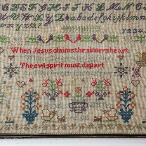 PAIR OF 19TH CENTURY EMBROIDERED SAMPLERS - ADDITIONAL PHOTO 8