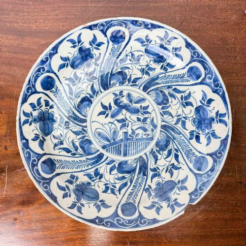ANTIQUE BLUE AND WHITE DELFT CHARGER - ADDITIONAL PHOTO 1