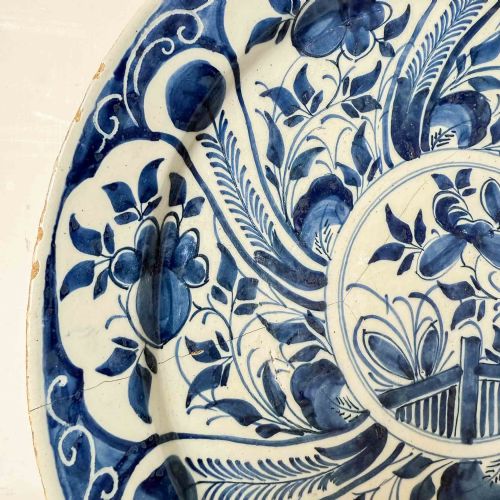 ANTIQUE BLUE AND WHITE DELFT CHARGER - ADDITIONAL PHOTO 2