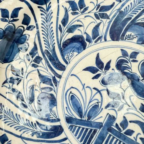 ANTIQUE BLUE AND WHITE DELFT CHARGER - ADDITIONAL PHOTO 4