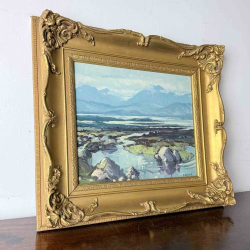 'CONNEMARA HILLS FROM KILKERRIN BAY' OIL PAINTING BY C CALDWELL - ADDITIONAL PHOTO 2