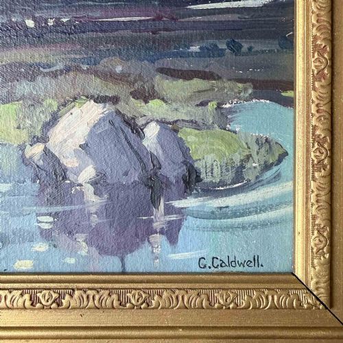 'CONNEMARA HILLS FROM KILKERRIN BAY' OIL PAINTING BY C CALDWELL - ADDITIONAL PHOTO 3