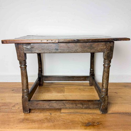ANTIQUE OAK LOW SIDE TABLE - ADDITIONAL PHOTO 13