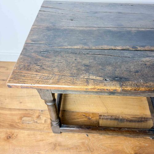 ANTIQUE OAK LOW SIDE TABLE - ADDITIONAL PHOTO 15