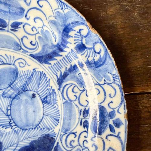 SMALL 18TH CENTURY BLUE AND WHITE DELFT PLATE - ADDITIONAL PHOTO 3