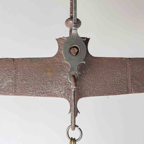 LARGE ANTIQUE COPPER AND IRON BALANCE SCALES - ADDITIONAL PHOTO 1