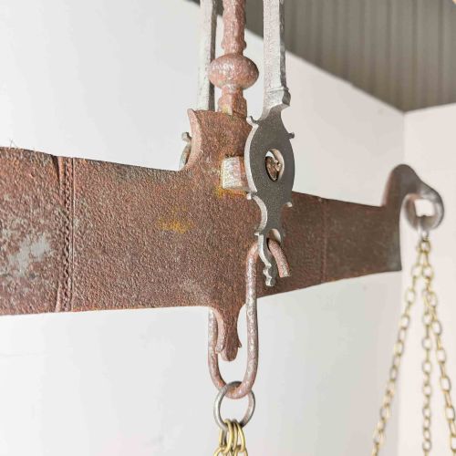 LARGE ANTIQUE COPPER AND IRON BALANCE SCALES - ADDITIONAL PHOTO 2
