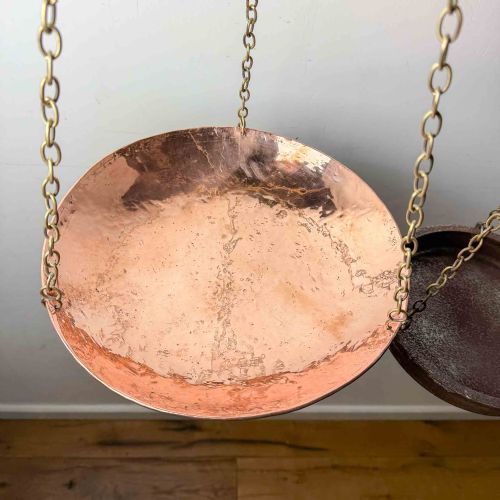 LARGE ANTIQUE COPPER AND IRON BALANCE SCALES - ADDITIONAL PHOTO 3