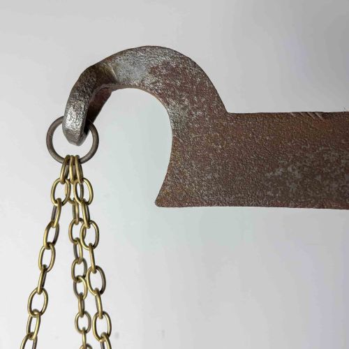 LARGE ANTIQUE COPPER AND IRON BALANCE SCALES - ADDITIONAL PHOTO 4