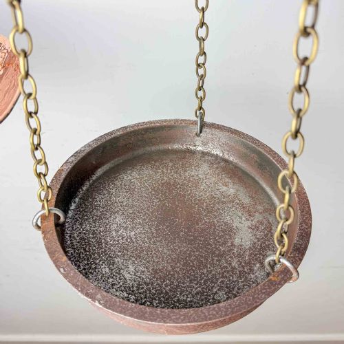 LARGE ANTIQUE COPPER AND IRON BALANCE SCALES - ADDITIONAL PHOTO 9